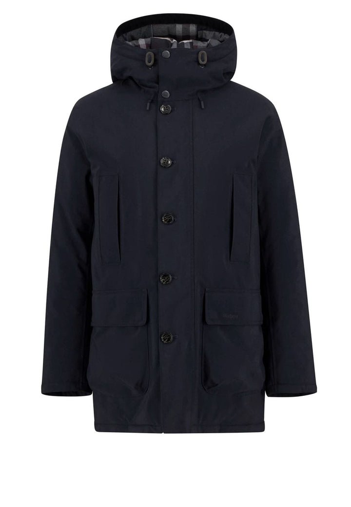 Parka impermeabile Beaufort uomo blu Barbour in cotone impermeabile