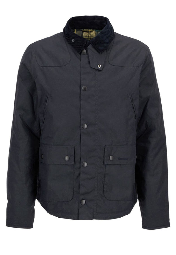 Giubbino Reelin blu uomo Barbour in cotone cerato