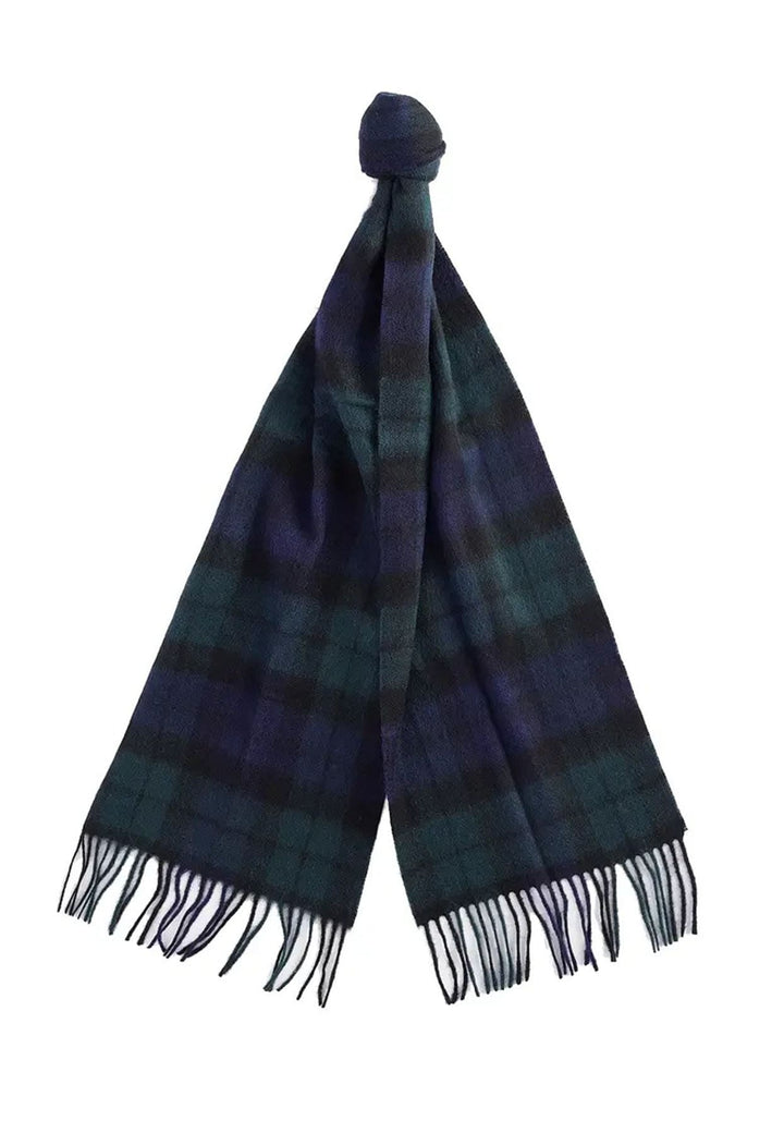 Sciarpa a fantasia tartan blu unisex Barbour in misto cashmere