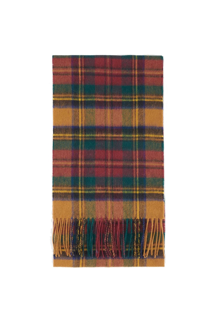 Sciarpa a fantasia tartan senape e blu unisex Barbour in misto cashmere