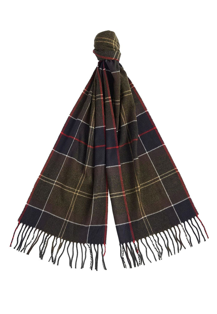Sciarpa fantasia tartan verde Barbour in misto lana
