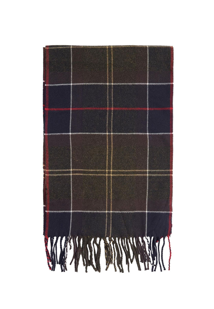 Sciarpa fantasia tartan verde Barbour in misto lana