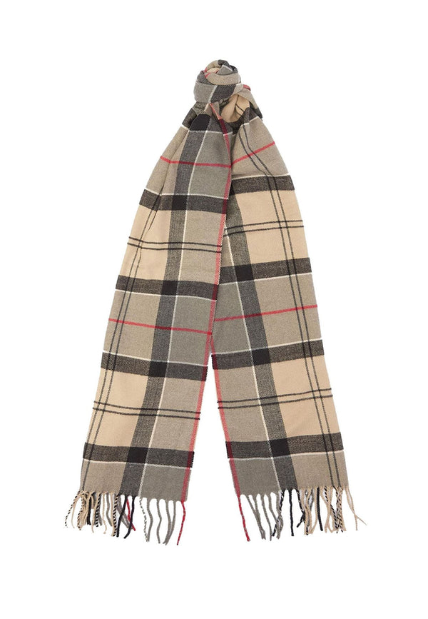 Sciarpa fantasia tartan beige Barbour in misto lana