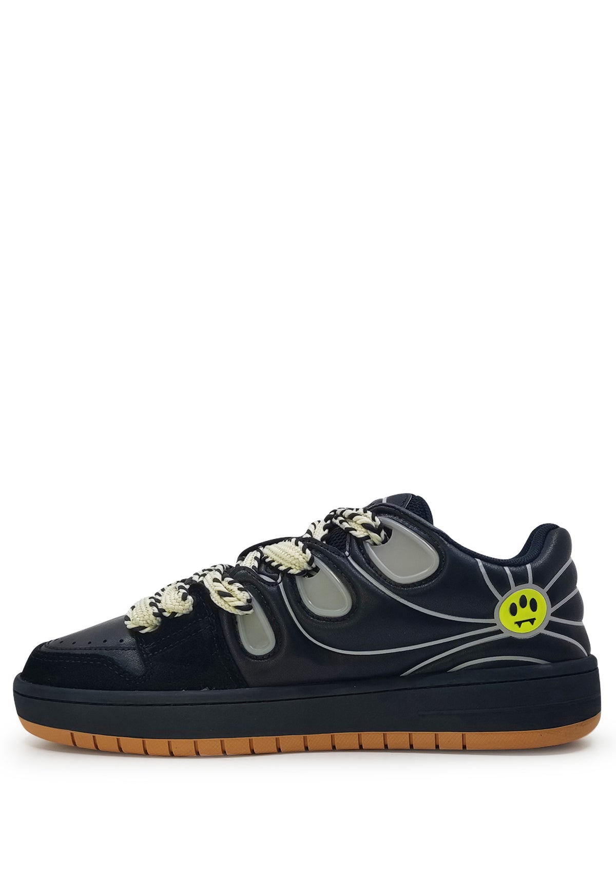 Sneakers nera unisex Barrow in pelle scamosciata e mesh