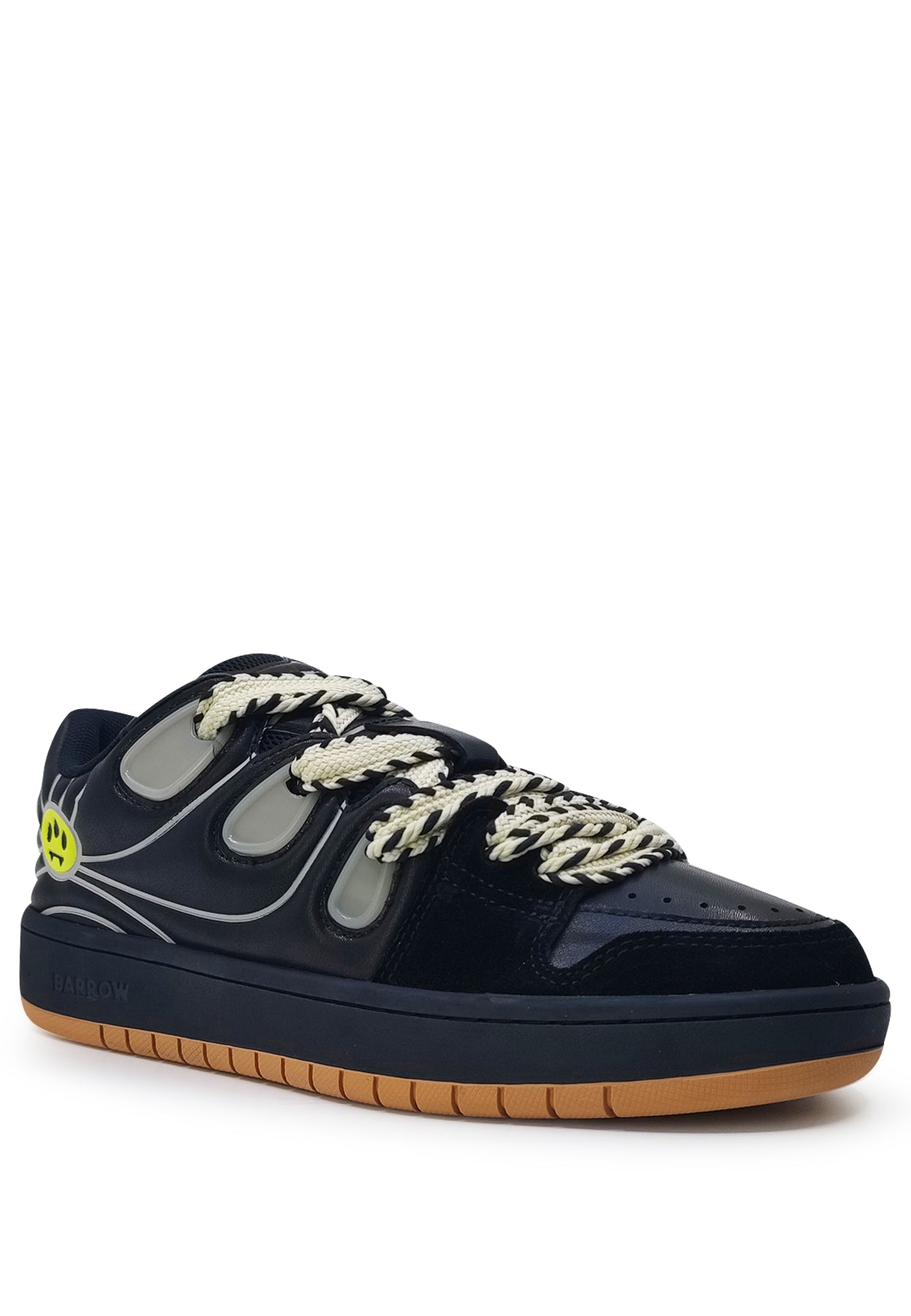 Sneakers nera unisex Barrow in pelle scamosciata e mesh