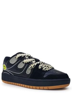 Sneakers nera unisex Barrow in pelle scamosciata e mesh