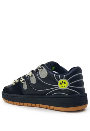 Sneakers nera unisex Barrow in pelle scamosciata e mesh