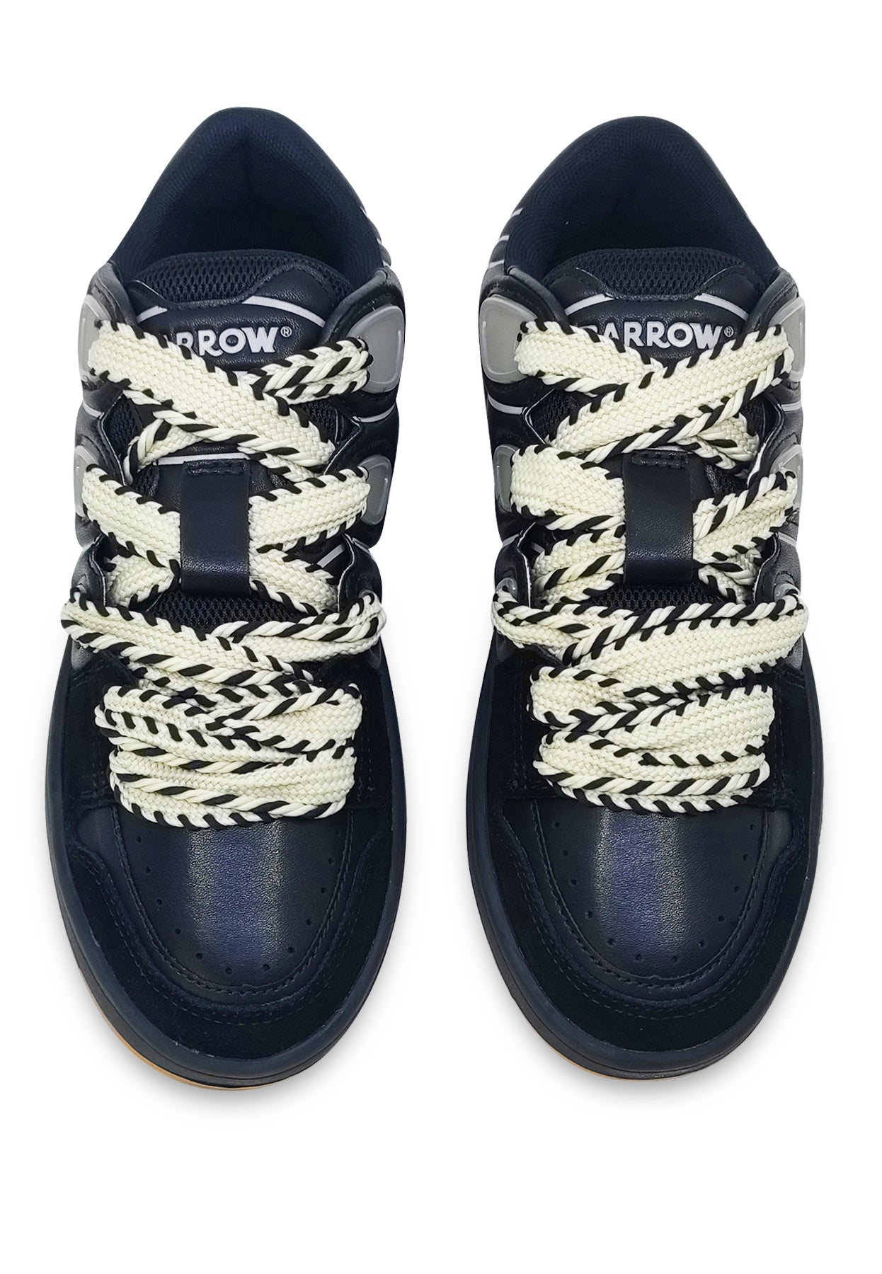 Sneakers nera unisex Barrow in pelle scamosciata e mesh