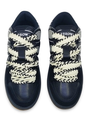 Sneakers nera unisex Barrow in pelle scamosciata e mesh