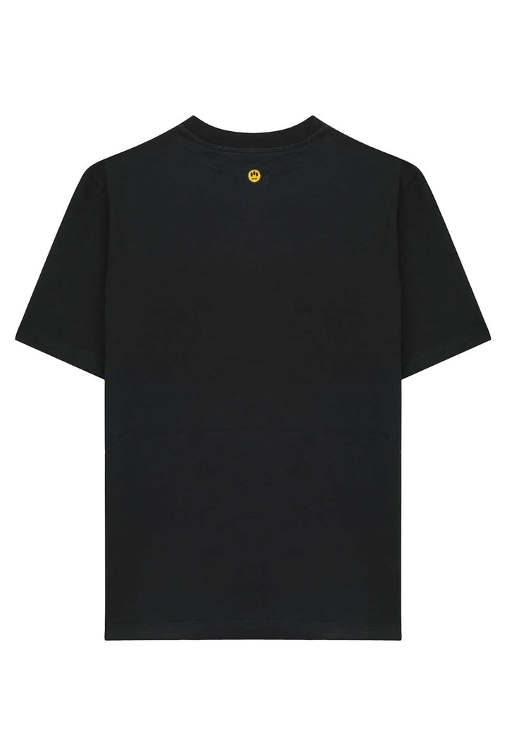 T-shirt mezza manica unisex nera Barrow in cotone