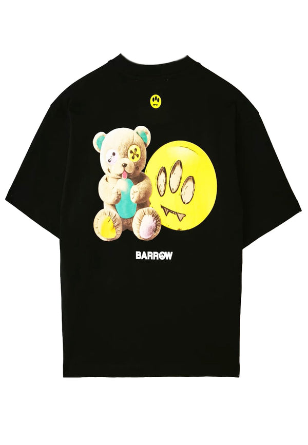 T-shirt mezza manica unisex nera Barrow in cotone