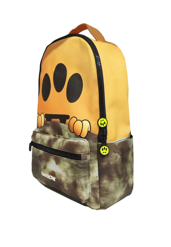 Zaino stampa mimetica e giallo unisex Barrow in tessuto impermeabile