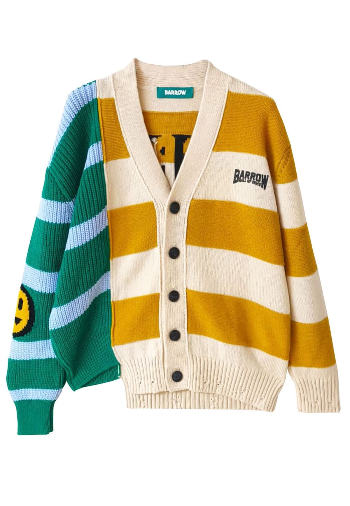 Cardigan unisex multicolor Barrow in misto lana