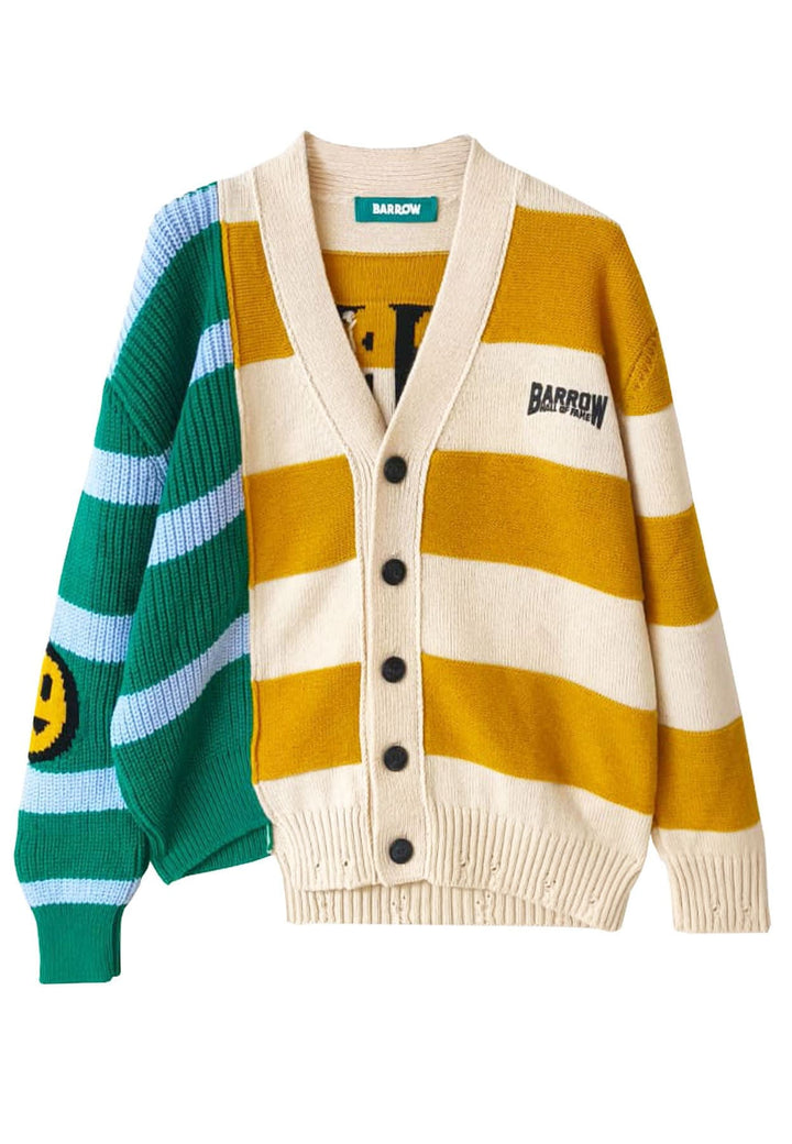 Cardigan unisex multicolor Barrow in misto lana