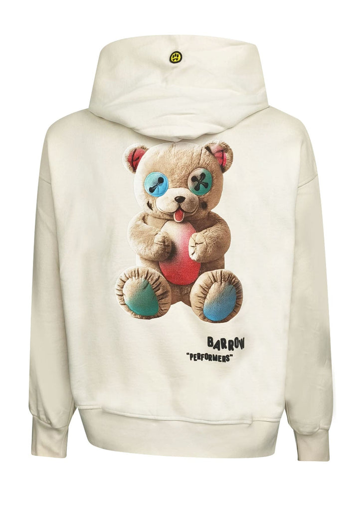 Felpa con cappuccio crema unisex Barrow in cotone