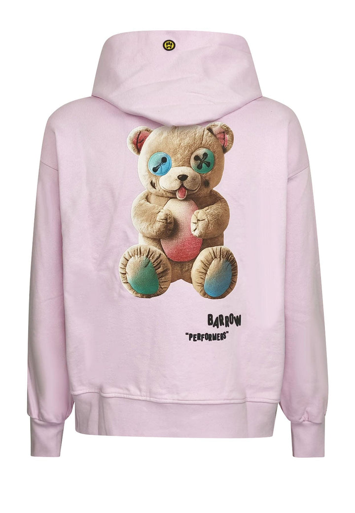 Felpa con cappuccio rosa unisex Barrow in cotone