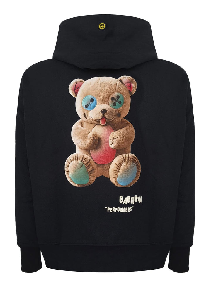 Felpa con cappuccio nera unisex Barrow in cotone