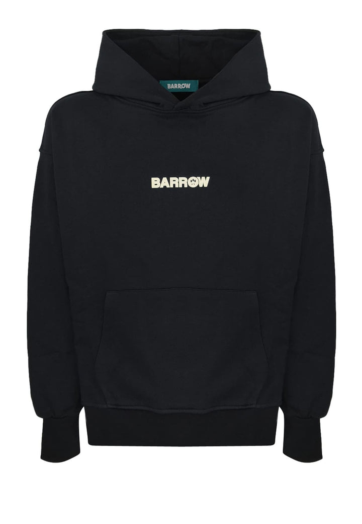 Felpa con cappuccio nera unisex Barrow in cotone