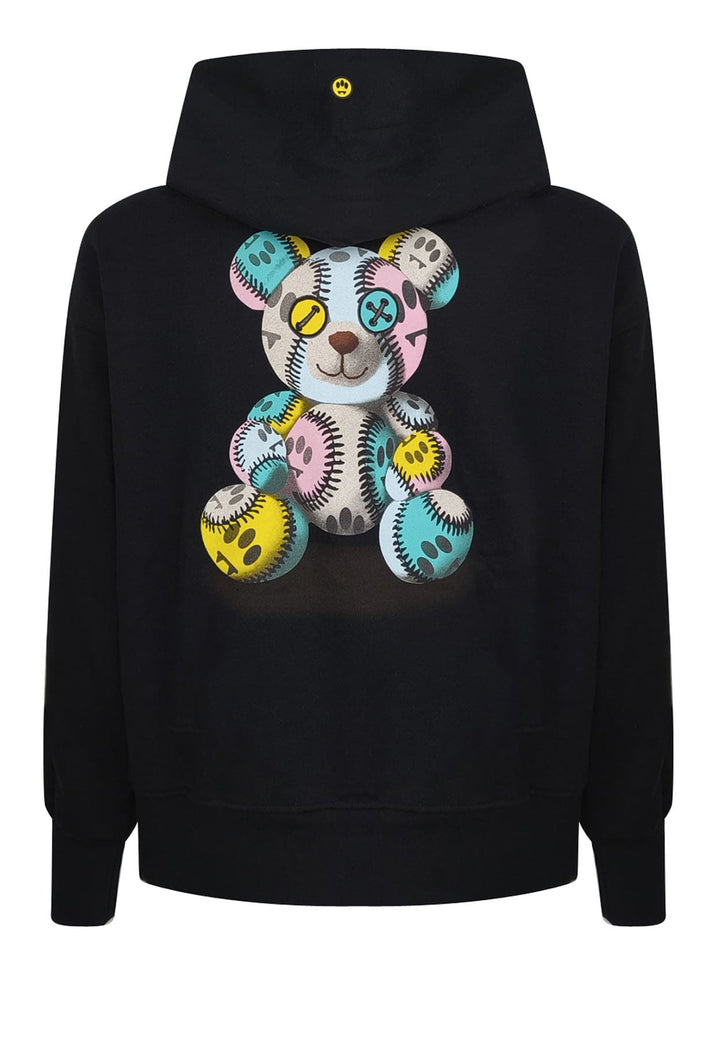 Felpa con cappuccio nera unisex Barrow in cotone