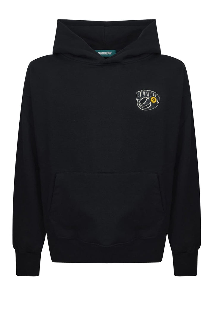 Felpa con cappuccio nera unisex Barrow in cotone