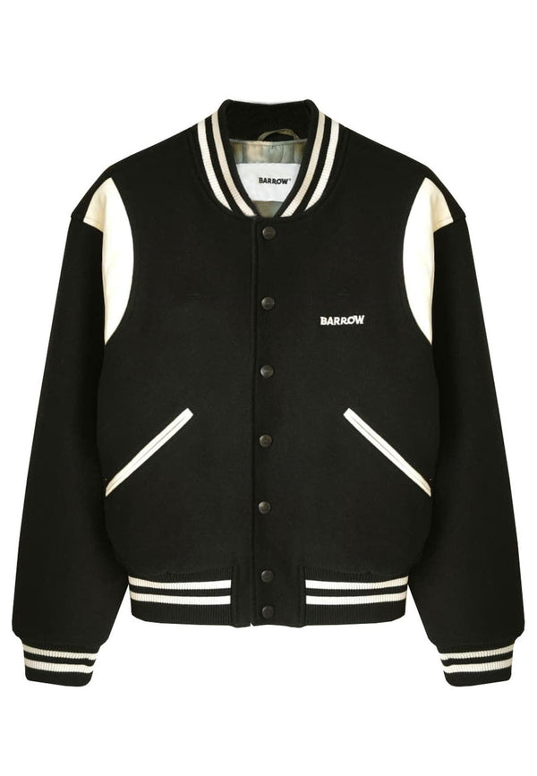 Giubbino collage unisex nero Barrow in misto lana