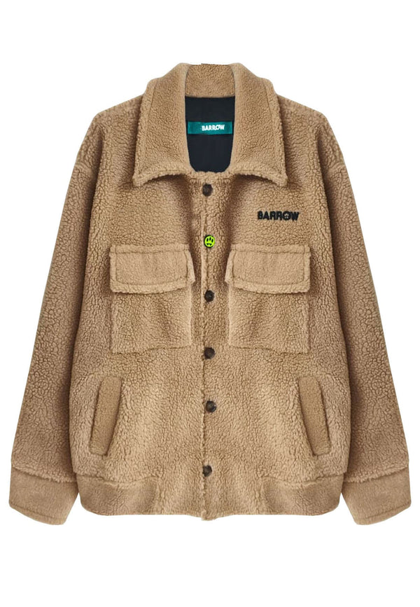 Giacca Teddy beige unisex Barrow in eco pelliccia