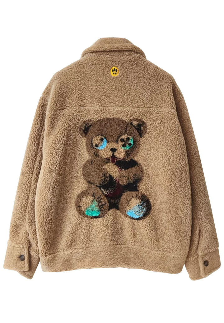 Giacca Teddy beige unisex Barrow in eco pelliccia