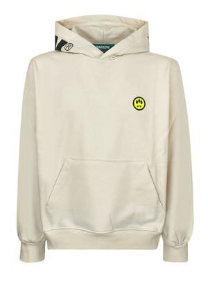 Felpa con cappuccio crema unisex Barrow in cotone