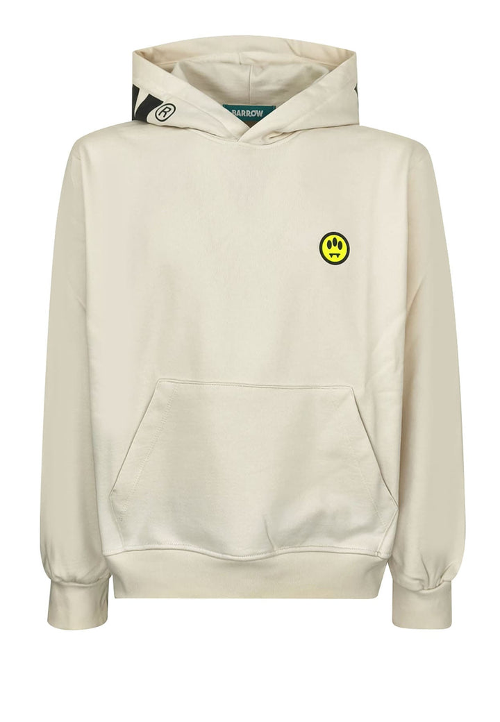 Felpa con cappuccio crema unisex Barrow in cotone