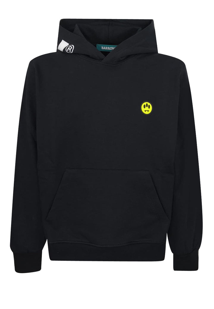 Felpa con cappuccio nera unisex Barrow in cotone