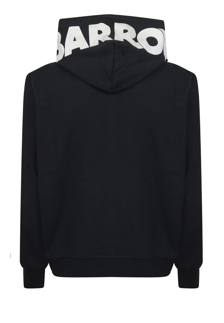 Felpa con cappuccio nera unisex Barrow in cotone