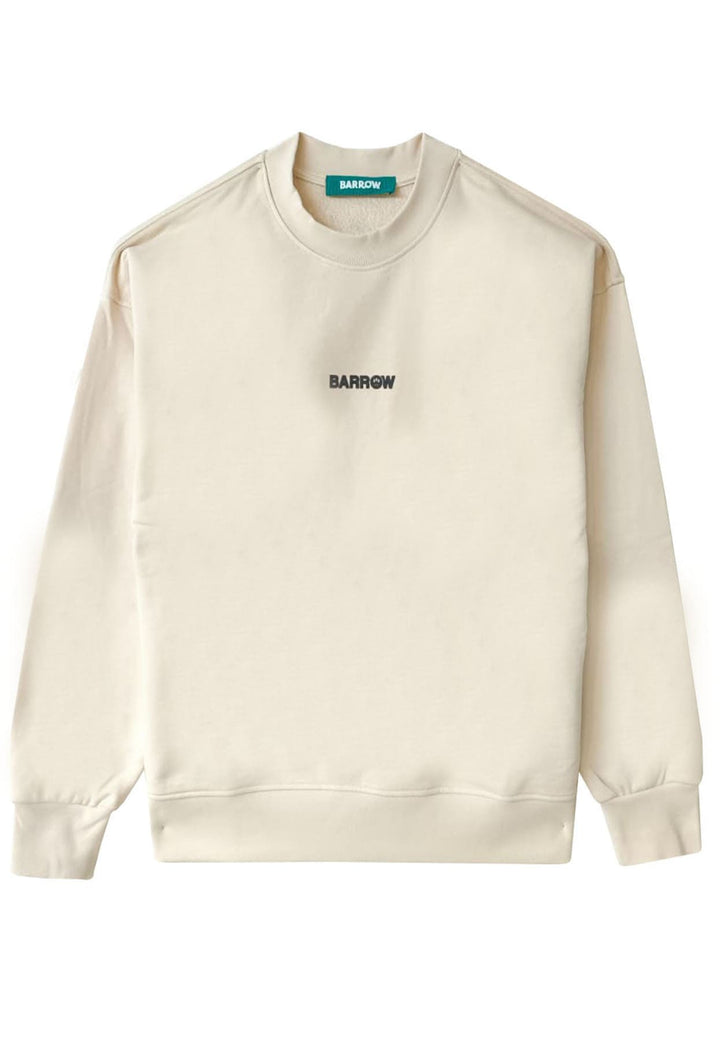 Felpa beige unisex Barrow in cotone