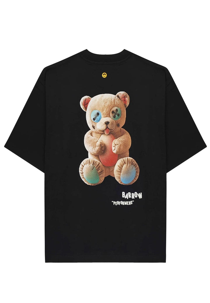 T-shirt mezza manica unisex nera Barrow in cotone