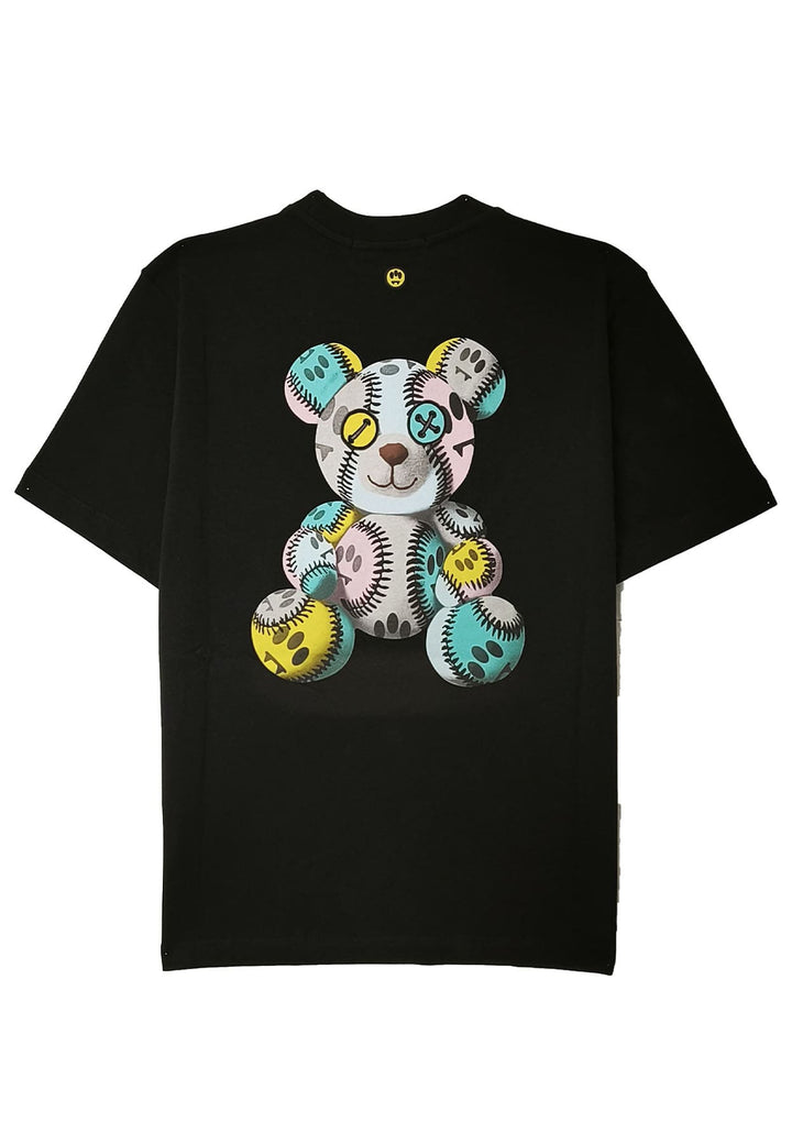 T-shirt mezza manica unisex nera Barrow in cotone