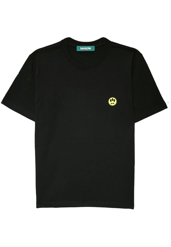 T-shirt mezza manica unisex nera Barrow in cotone