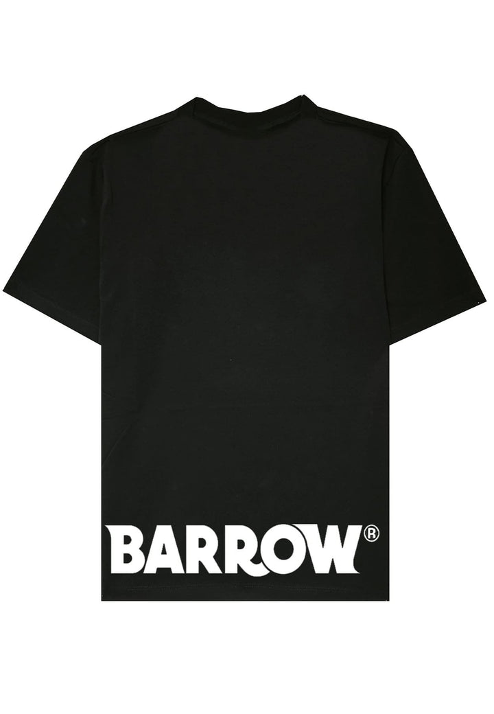 T-shirt mezza manica unisex nera Barrow in cotone