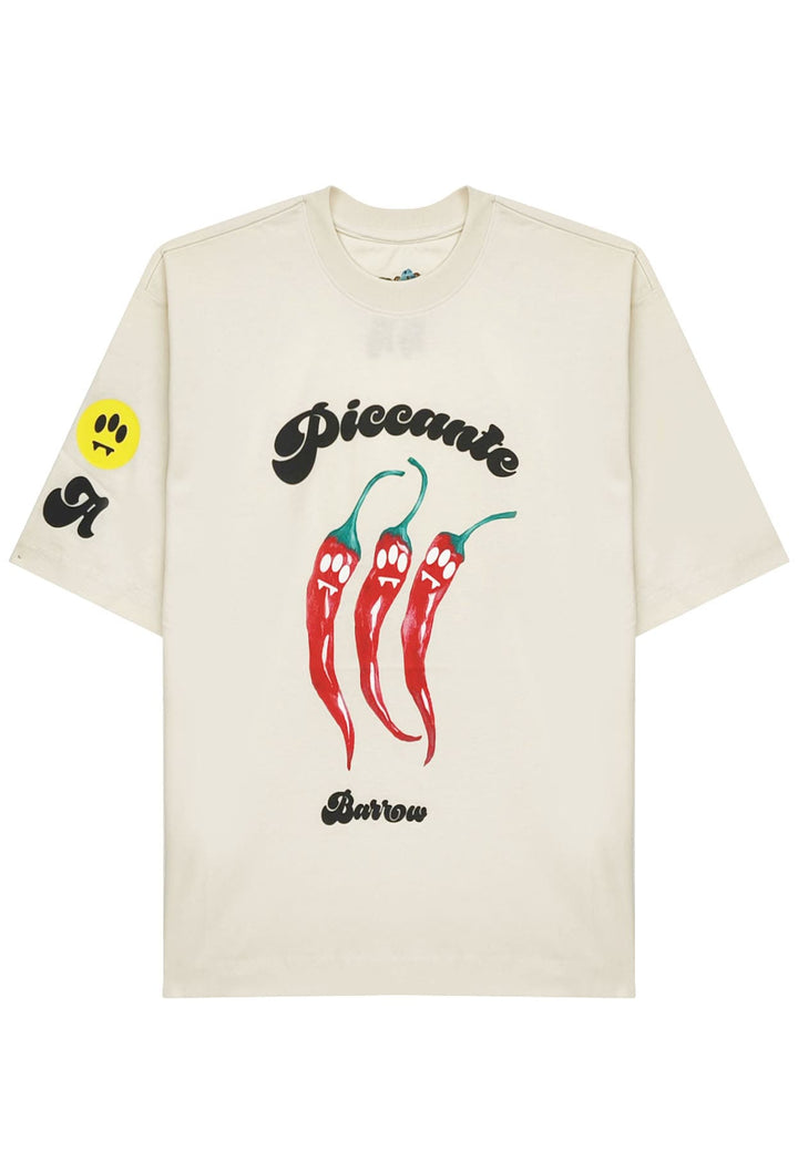 T-shirt mezza manica unisex beige Barrow in cotone