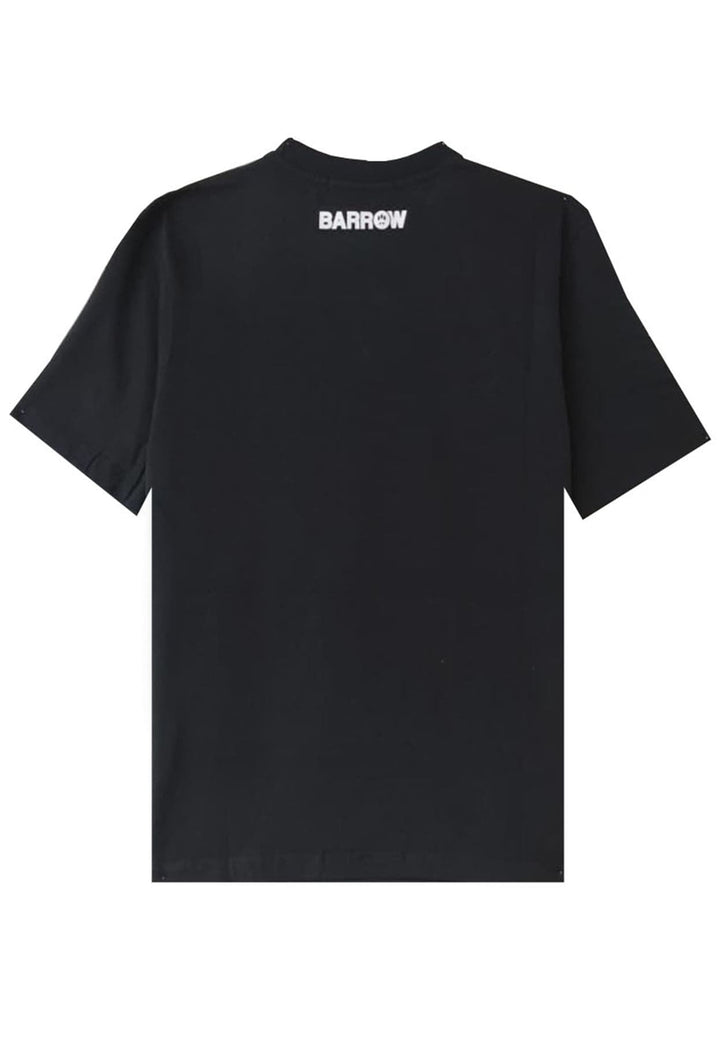 T-shirt mezza manica unisex nera Barrow in cotone