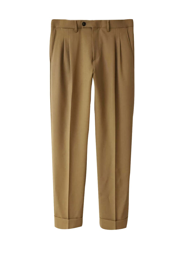 Pantalone casual uomo beige Be Able in lana no stiro