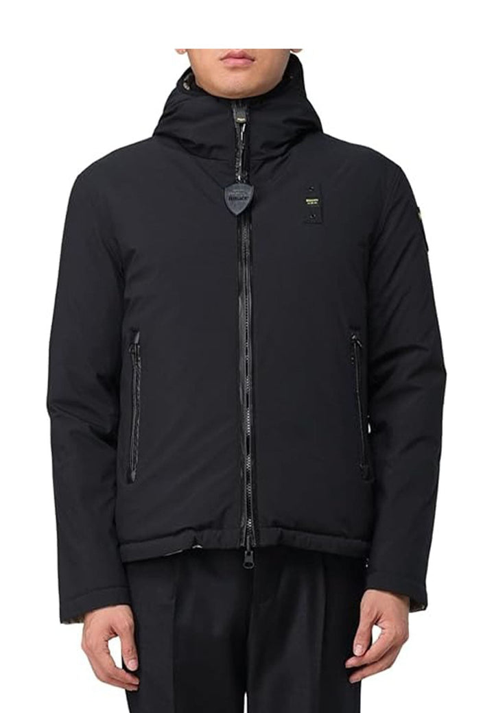 Giubbino unisex Blauer reversibile nero e beige in piuma