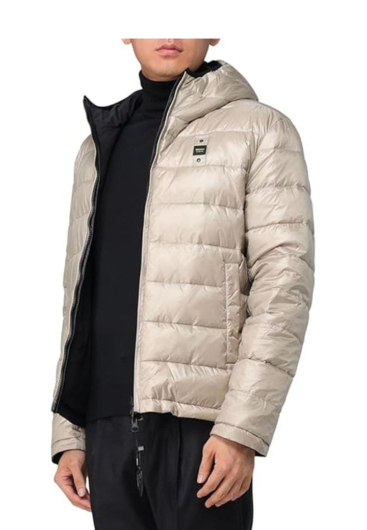 Giubbino unisex Blauer reversibile nero e beige in piuma