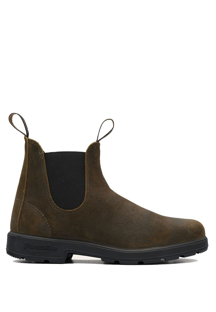 Stivaletto unisex verde oliva Blundstone in camoscio cerato