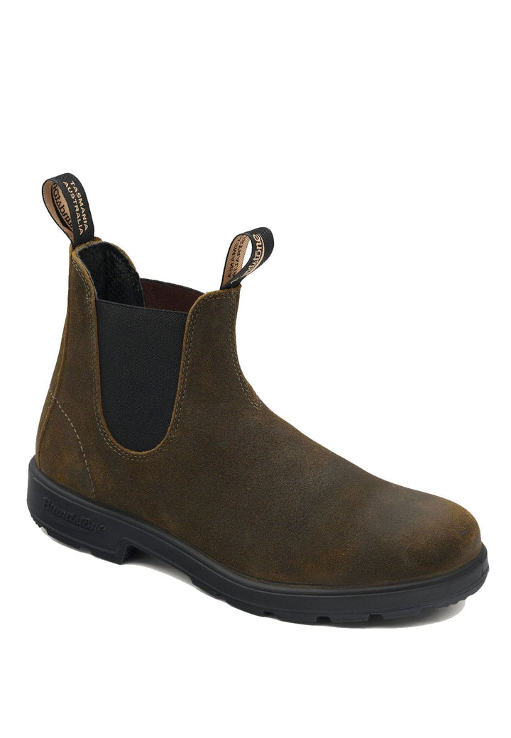 Stivaletto unisex verde oliva Blundstone in camoscio cerato
