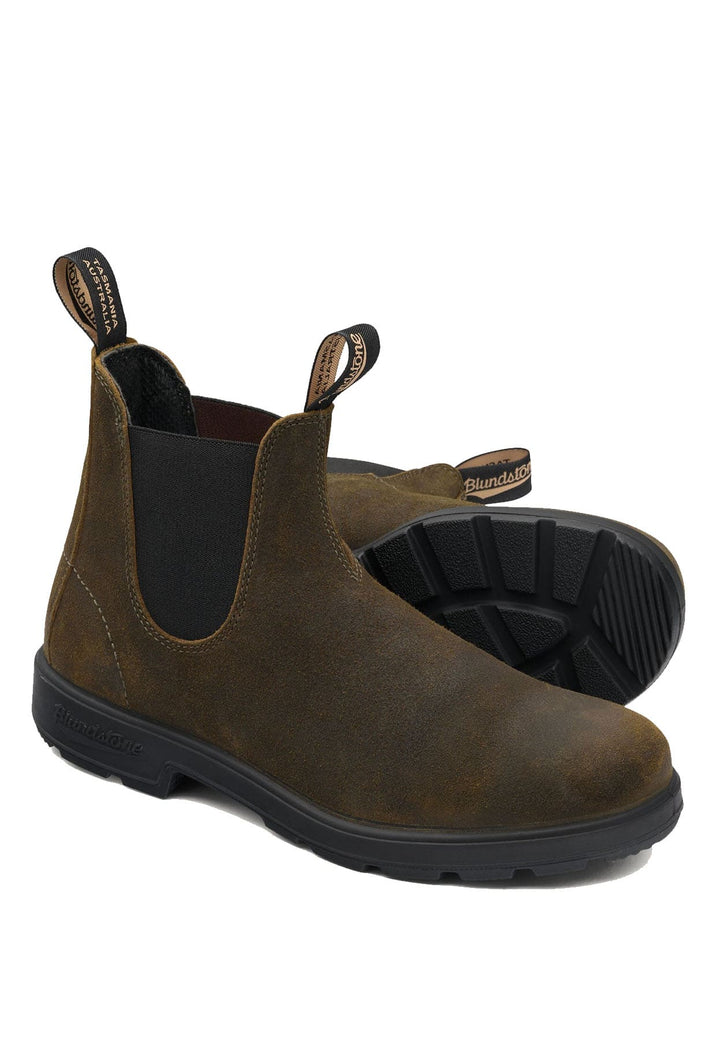 Stivaletto unisex verde oliva Blundstone in camoscio cerato
