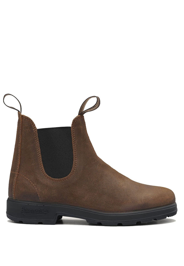 Stivaletto unisex marrone Blundstone in suede cerato