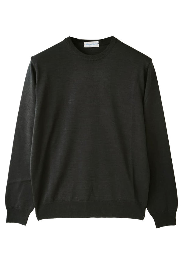 Maglia uomo girocollo grigio antracite Bottega Umbra in misto lana