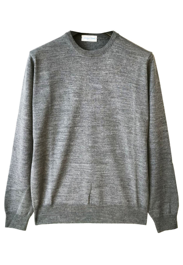 Maglia uomo girocollo grigio Bottega Umbra in misto lana