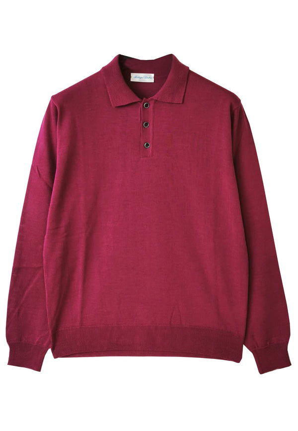 Polo uomo fragola Bottega Umbra in misto lana