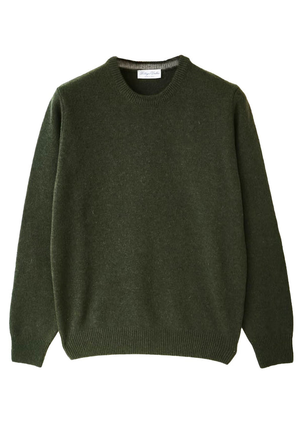 Maglia uomo girocollo verde Bottega Umbra in misto lana