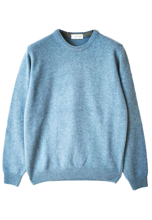 Maglia uomo girocollo azzurra Bottega Umbra in misto lana